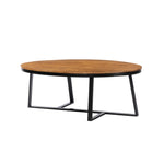 Load image into Gallery viewer, GHome UK Solid Acacia Natural Oval Coffee Table with Black Base