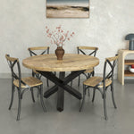 Load image into Gallery viewer, GHomeUK Wooden Natural Tripod Dining Table with Metal Base