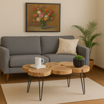 Load image into Gallery viewer, GHomeUK Acacia Wood Natural Brown Six Log Coffee Table - RERER