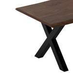 Load image into Gallery viewer, GHomeUK Solid Acacia Walnut Live Edge X-Base Dining Table