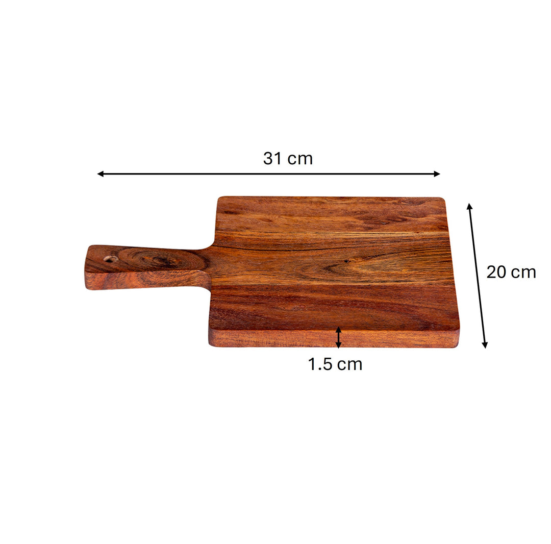 GHomeUK Square Acacia Wood Chopping Board with Handle - BACBACAN2019 - RARYR