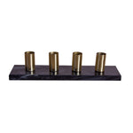 Load image into Gallery viewer, GHomeUK Luxora White Marble Candle Holders with Elegant Brass Holders - OIINN