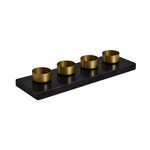 Load image into Gallery viewer, GHomeUK Luxora Natural Marble Black & White T Light Holders with Brass Finish - ARTA
