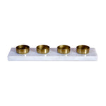 Load image into Gallery viewer, GHomeUK Luxora Natural Marble Black & White T Light Holders with Brass Finish - ARTA