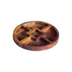 Load image into Gallery viewer, GHomeUK  Acacia Wood Natural Brown 5-Compartment Serving Tray with Handles - EYUE