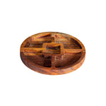 Load image into Gallery viewer, GHomeUK  Acacia Wood Natural Brown 5-Compartment Serving Tray with Handles - EYUE