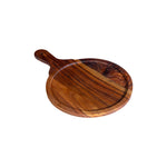 Load image into Gallery viewer, GHomeUK Acacia Wood Natural Round Pizza Serving Tray with Handle - AGGBE