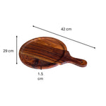 Load image into Gallery viewer, GHomeUK Acacia Wood Natural Round Pizza Serving Tray with Handle - AGGBE