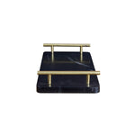 Load image into Gallery viewer, GHomeUK Luxora Marble Black Serving Tray with Brass Finish Handles - NTAAH