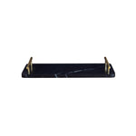 Load image into Gallery viewer, GHomeUK Luxora Marble Black Serving Tray with Brass Finish Handles - NTAAH