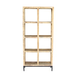Load image into Gallery viewer, GHomeUK Rustic Mango Wood Black Metal Double Row Bookcase