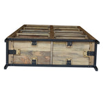 Load image into Gallery viewer, GHomeUK Rustic Mango Wood Black Metal Double Row Bookcase