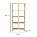 Load image into Gallery viewer, GHomeUK Rustic Mango Wood Black Metal Double Row Bookcase