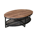 Load image into Gallery viewer, GHomeUK Acacia Wood Brown Oval Coffee Table with Metal Shelf - AUANU