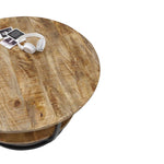 Load image into Gallery viewer, GHomeUK Natural Wooden Round Double Shelf Coffee Table with Metal Frame - DLO