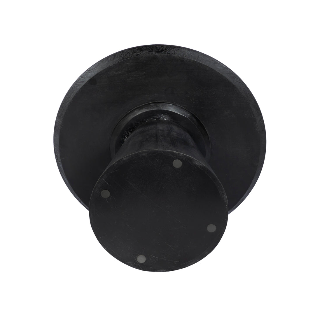 GHome UK Solid Mango Wood Black Round Coffee Table Sandblast Finish