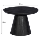 Load image into Gallery viewer, GHome UK Solid Mango Wood Black Round Coffee Table Sandblast Finish