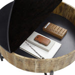 Load image into Gallery viewer, GHomeUK  Mango Wood Lift-Top Coffee Table in Black & Natural Storage - LUEUN