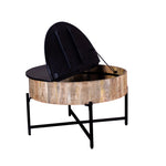 Load image into Gallery viewer, GHomeUK  Mango Wood Lift-Top Coffee Table in Black & Natural Storage - LUEUN