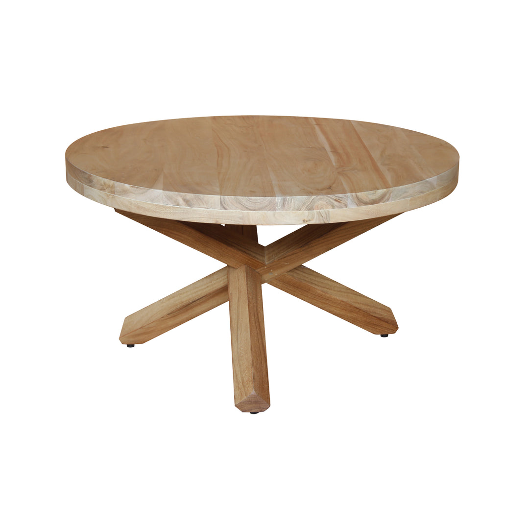 GHomeUK Wooden Brown Tripod Coffee Table with Metal Base - SSIS