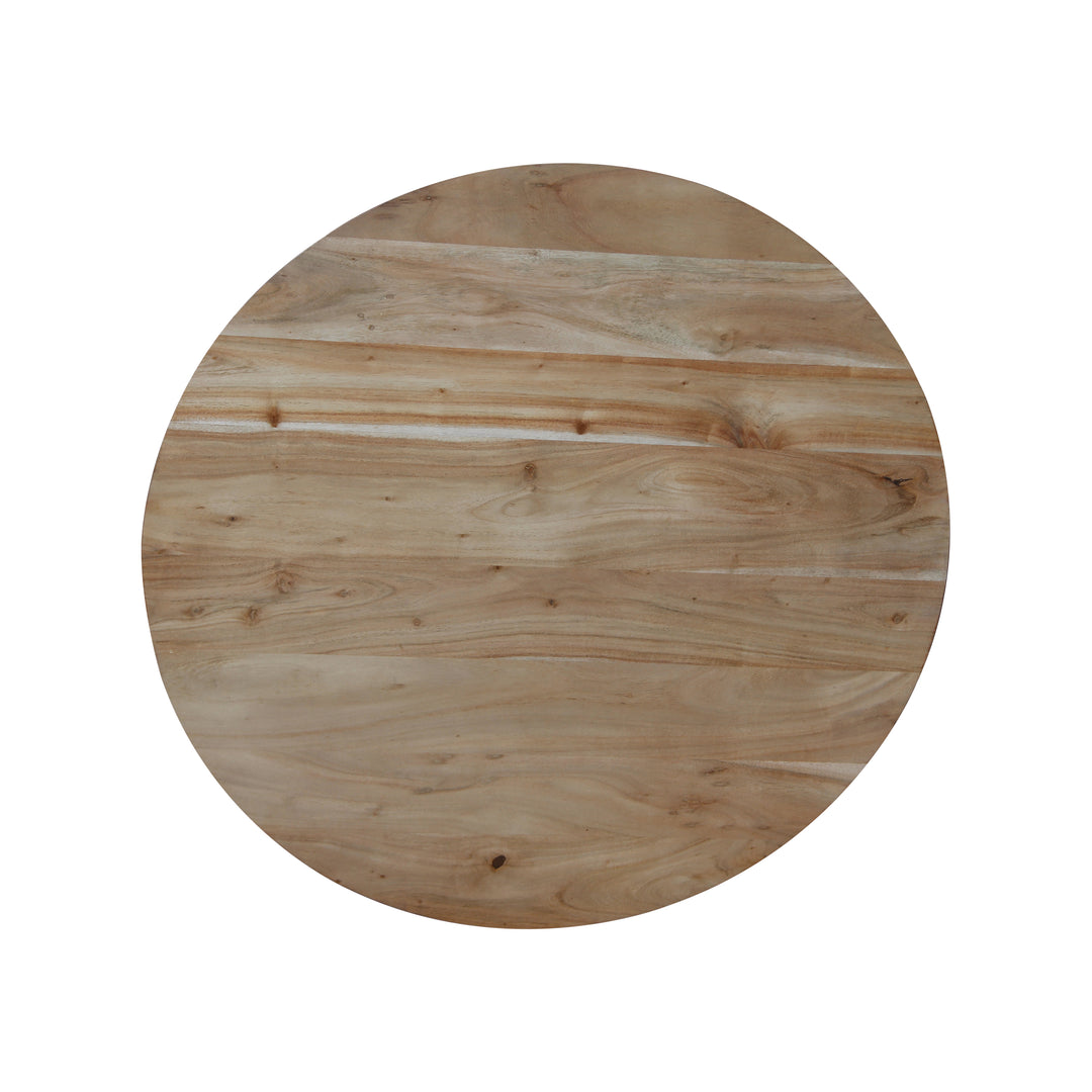 GHomeUK Wooden Brown Tripod Coffee Table with Metal Base - SSIS