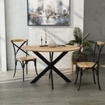Load image into Gallery viewer, GHomeUK Acacia Wood Black Round Dining Table