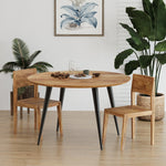 Load image into Gallery viewer, GHomeUK Acacia Wood Natural Finish Round Dining Table with Black Metal Legs