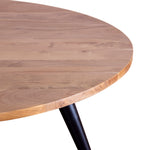 Load image into Gallery viewer, GHomeUK Acacia Wood Natural Finish Round Dining Table with Black Metal Legs