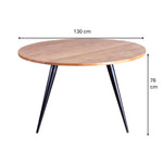 Load image into Gallery viewer, GHomeUK Acacia Wood Natural Finish Round Dining Table with Black Metal Legs