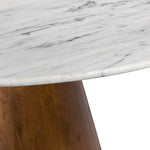 Load image into Gallery viewer, GHomeUK Luxurious White Marble Round Dining Table with Solid Mango Wood Base