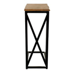 Load image into Gallery viewer, GHomeUK Natural Wooden Top C-Shape Side Table with Black Metal Base - BDABD