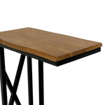 Load image into Gallery viewer, GHomeUK Natural Wooden Top C-Shape Side Table with Black Metal Base - BDABD