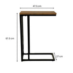 Load image into Gallery viewer, GHomeUK Natural Wooden Top C-Shape Side Table with Black Metal Base - BDABD