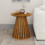 Load image into Gallery viewer, GHomeUK Elegant Mango Wood Smooth Stained Slate Base Round Side Table - UUAR