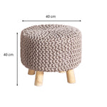 Load image into Gallery viewer, GhomeUK Hand-Woven Cotton Neutral Pouf Stool – Stylish Seating Accent - ALER