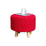 Load image into Gallery viewer, GhomeUK Hand-Woven Cotton Neutral Pouf Stool – Stylish Seating Accent - ALER