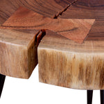 Load image into Gallery viewer, GHome UK Solid Acacia Wood Natural Log Side Table with Black Iron Base