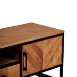 Load image into Gallery viewer, GHomeUK  Acacia Wood Black Parquetry TV Cabinet