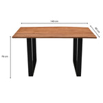 Load image into Gallery viewer, GHomeUK Live Edge Acacia Wood Dining Table in Brown Finish