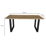 Load image into Gallery viewer, GHomeUK Mango Wood Brown Live Edge Dining Table with Black Metal Legs
