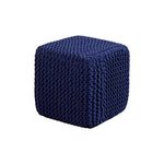 Load image into Gallery viewer, GhomeUK Hand-Woven Cotton Beige Square Pouf – Stylish & Comfy - WTIS