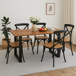 Load image into Gallery viewer, GHomeUK Live Edge Acacia Wood Dining Table in Brown Finish