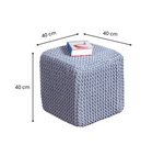 Load image into Gallery viewer, GhomeUK Hand-Woven Cotton Beige Square Pouf – Stylish & Comfy - WTIS