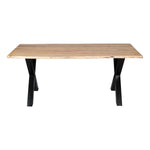 Load image into Gallery viewer, GHomeUK Solid Acacia Walnut Live Edge X-Base Dining Table