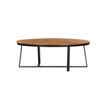 Load image into Gallery viewer, GHome UK Solid Acacia Natural Oval Coffee Table with Black Base
