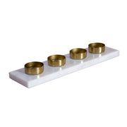 Luxora Natural Marble Black & White T Light Holders with Brass Finish - ARTA