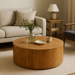 Load image into Gallery viewer, GHome UK Solid Acacia Wood Round Coffee Table with Stained Finish
