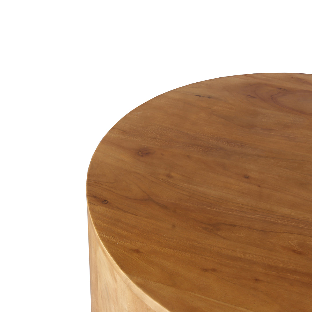 GHome UK Solid Acacia Wood Round Coffee Table with Stained Finish