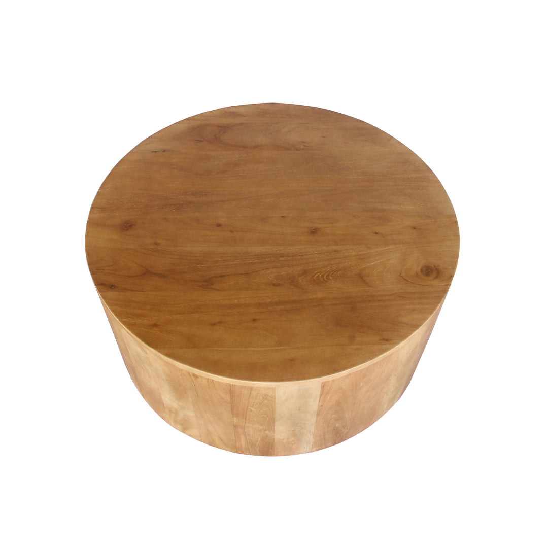 GHome UK Solid Acacia Wood Round Coffee Table with Stained Finish