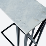 Load image into Gallery viewer, GHome UK Solid Mango Wood Black &amp; White Marble C Side Table with Twisted Design
